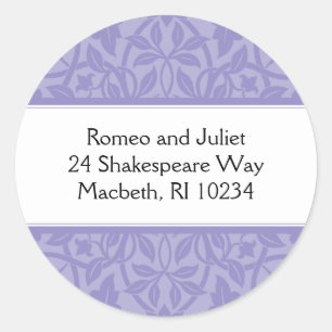 Adesivo Rótulo de Endereço da Bebê Floral - Roxo em Roxo