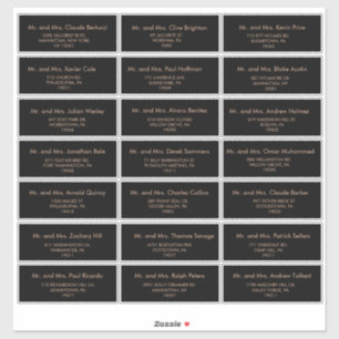 Adesivo Rótulo de Endereço de Convidado do Casamento Real 