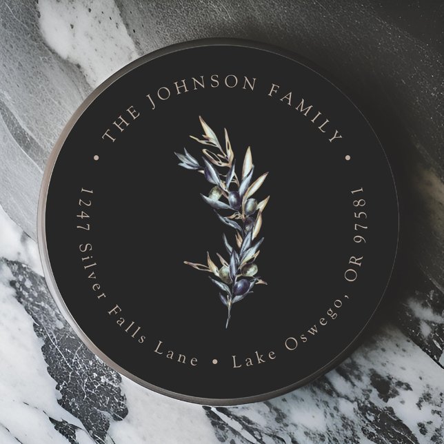 Adesivo Rótulo de Endereço de Devolução com Galho de Olive (Criador carregado)