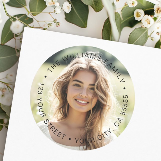 Adesivo Rótulo de endereço de devolução da graduação de fo (Full photo graduation return address label)