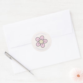 Adesivo rótulo de endereço de devolução de flor retrô