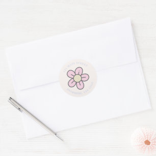 Adesivo rótulo de endereço de devolução de flor retrô