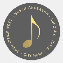 Adesivo Rótulo de Endereço de Devolução de Folha Ouro Faux