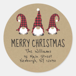 Adesivo Rótulo de Endereço de Devolução de Natal do Red Gn