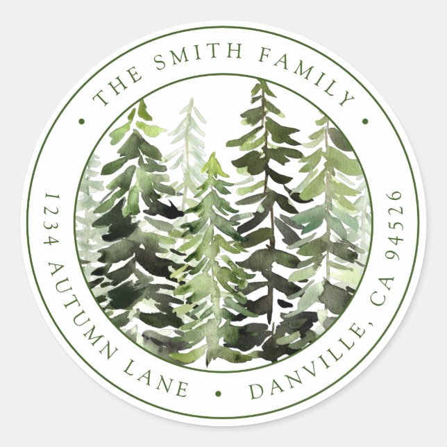 Adesivo Rótulo de Endereço de Devolução de Natal Redondo P (Frente)