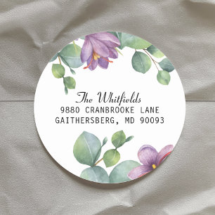 Adesivo Rótulo de Endereço de Devolução Floral Eucalyp