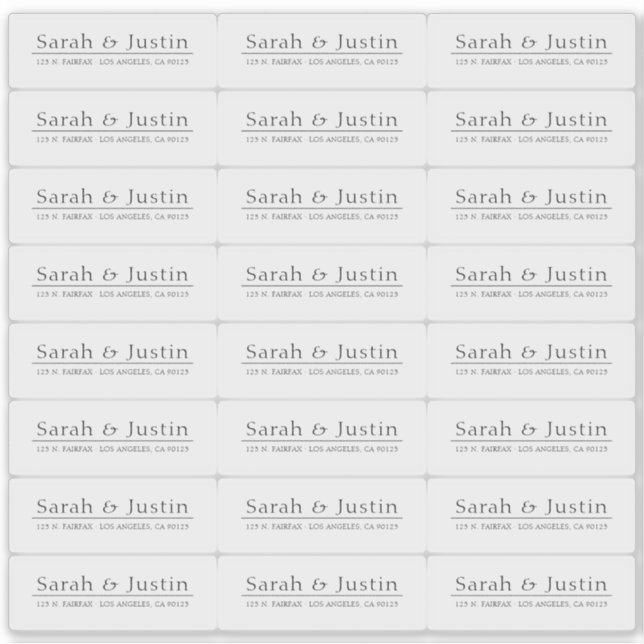 Adesivo Rótulo de Endereço de Devolução Moderna de Casamen (Frente)