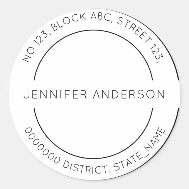 Adesivo Rótulo de Endereço de Devolução Personalizado Mini (Frente)