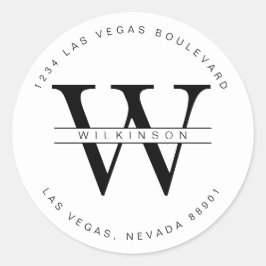 Adesivo Rótulo de endereço de devolução personalizado simp