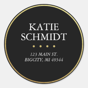 Adesivo Rótulo de Endereço de Devolução Preto com Folha Ou