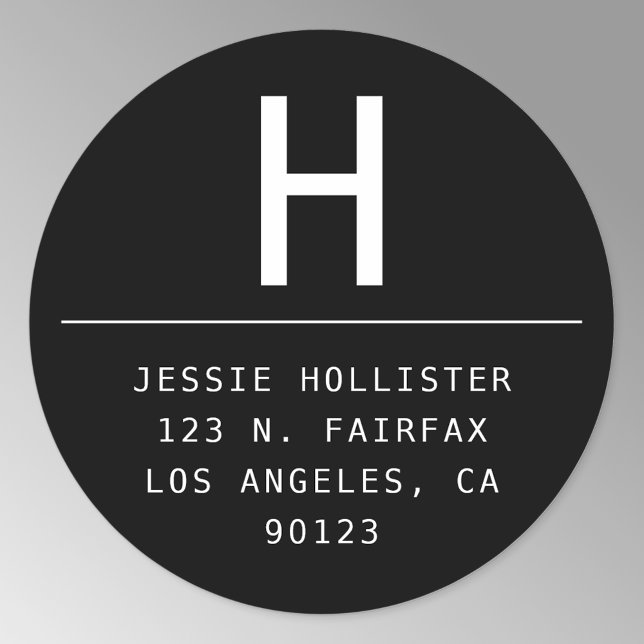 Adesivo Rótulo de Endereço de Devolução Preto e Branco Min (Criador carregado)