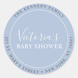 Adesivo Rótulo de Endereço de Retorno Azul Simples e Moder