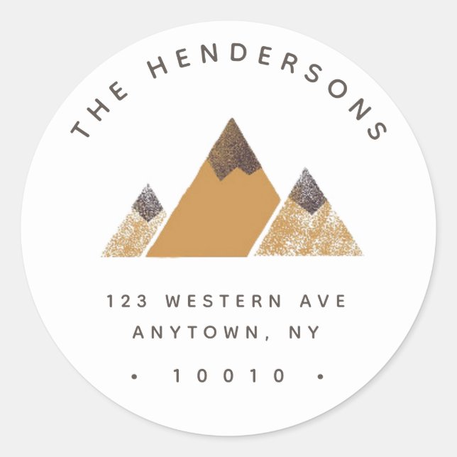 Adesivo Rótulo de Endereço de Retorno da Montanha Redonda  (Frente)