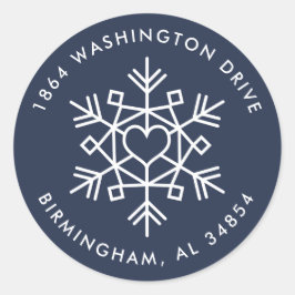 Adesivo Rótulo de Endereço de Retorno de Flocos de Neve do