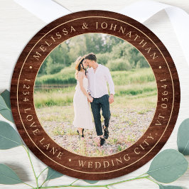 Adesivo Rótulo de Endereço de Retorno de Foto da Madeira R