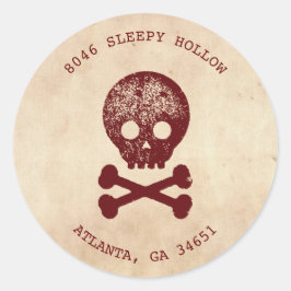 Adesivo Rótulo de Endereço de Retorno de Halloween do Skul