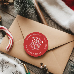 Adesivo Rótulo de Endereço de Retorno de Natal de Merda 