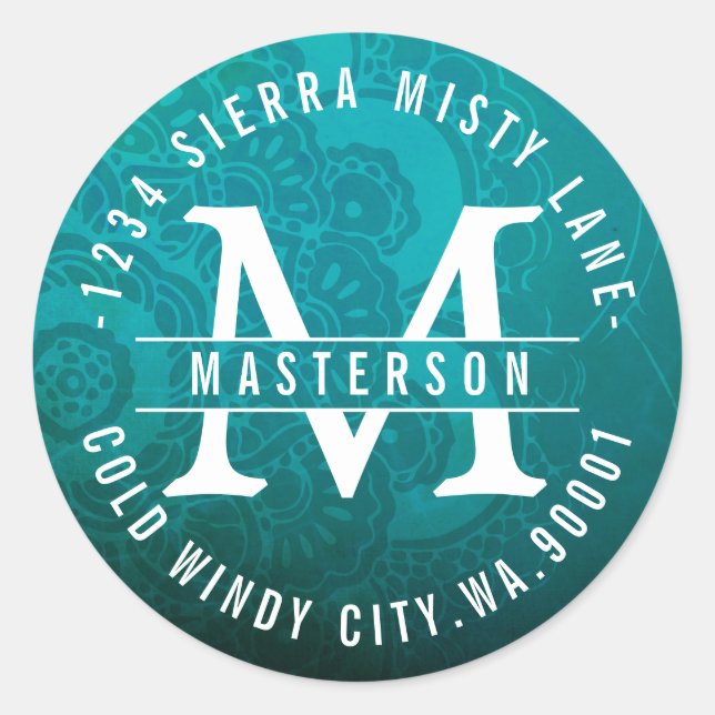 Adesivo Rótulo de Endereço de Retorno do Círculo Zen do Tu (Frente)