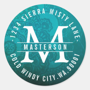 Adesivo Rótulo de Endereço de Retorno do Círculo Zen do Tu