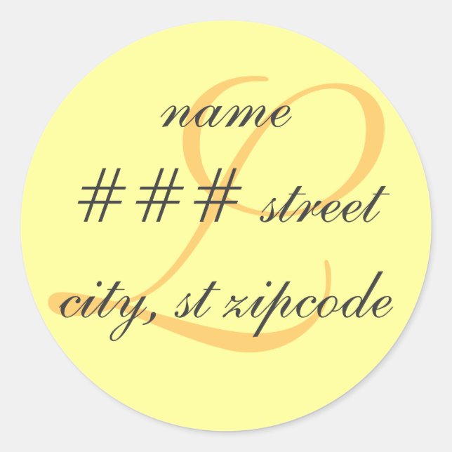 Adesivo Rótulo de endereço de retorno do L monograma - per (Frente)