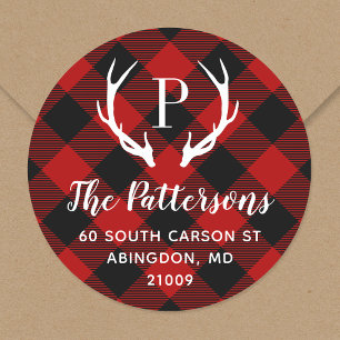 Adesivo Rótulo de Endereço de Retorno do Monograma Russo A