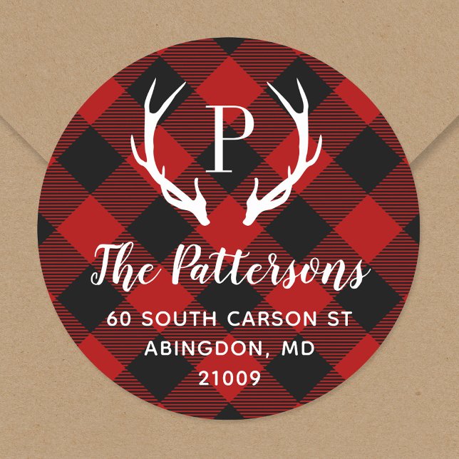 Adesivo Rótulo de Endereço de Retorno do Monograma Russo A (Criador carregado)