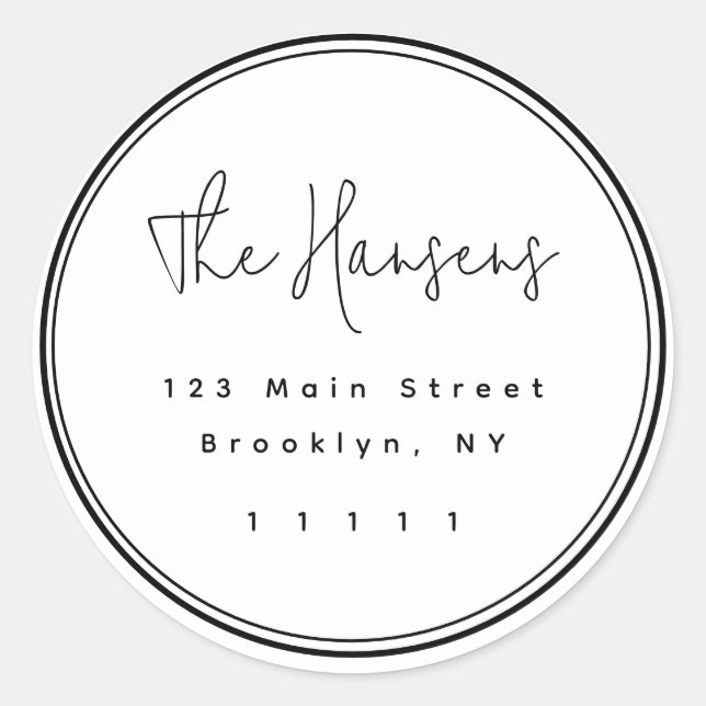 Adesivo Rótulo de Endereço de Retorno Redondo de Quadro Re (Frente)