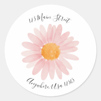 Adesivo rótulo de endereço de retorno retro daisy boho