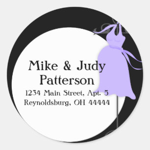 Adesivo Rótulo de Endereço de Retorno Ronda de Vestido de 