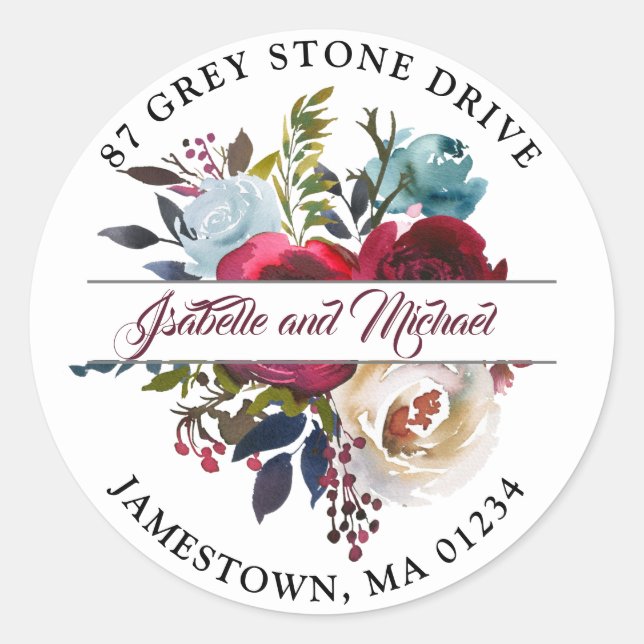 Adesivo Rótulo de Endereço de Retorno Vermelho Russo Burgu (Frente)