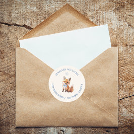 Adesivo Rótulo de Endereço do Chá de fraldas de Fox Woodla