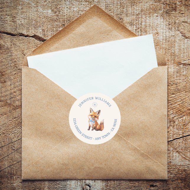 Adesivo Rótulo de Endereço do Chá de fraldas de Fox Woodla (Criador carregado)