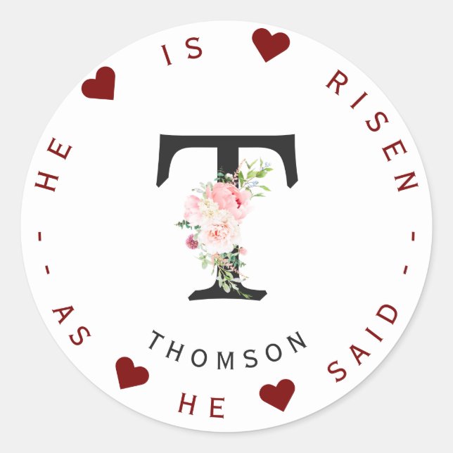 Adesivo Rótulo de Endereço do Monograma Floral Selvagem de (Frente)