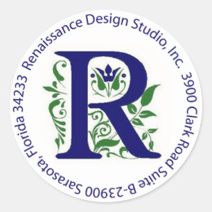 Adesivo Rótulo de Endereço do Renaissance Design Studio,