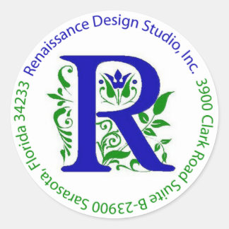 Adesivo Rótulo de Endereço do Renaissance Design Studio, I