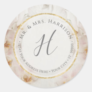 Adesivo Rótulo de Endereço Dourado Geométrico Geométrico