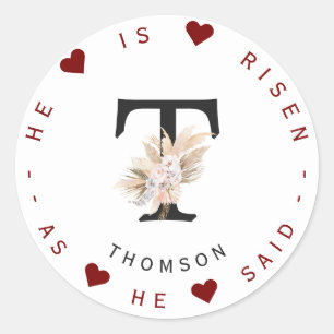 Adesivo Rótulo de Endereço Floral Monograma de Grass Pampa