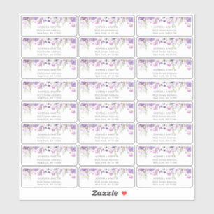 Adesivo Rótulo de endereço para hóspedes de flores silvest