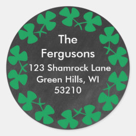 Adesivo Rótulo de Endereço Shamrock para o Quadro Chalkboa
