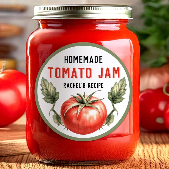 Adesivo Rótulo de enlatamento de Geleia de Tomate Personal (Criador carregado)