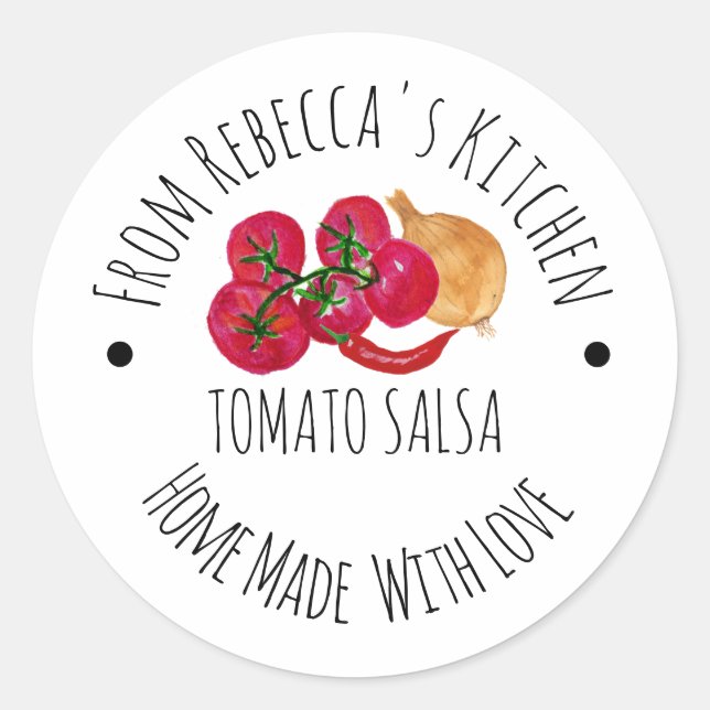 Adesivo rótulo de enlatamento de Salsa caseira personaliza (Frente)