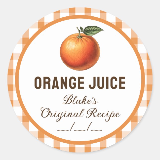 Adesivo Rótulo de enlatamento de suco de laranja com desen (Frente)