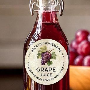Adesivo rótulo de enlatamento de suco de uvas tintas vinta