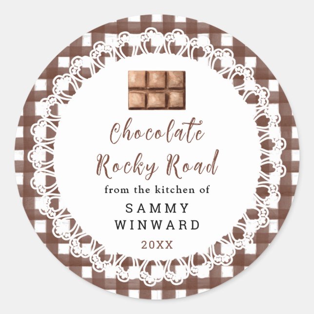Adesivo Rótulo de Estrada Rochosa de Chocolate Caseiro (Frente)