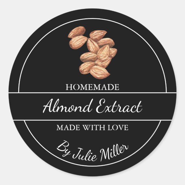 Adesivo Rótulo de Extração de Amêndoa Homemada Simples (Frente)