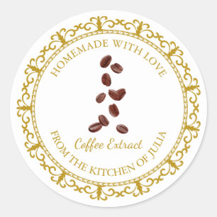 Adesivo Rótulo de Extração de Café Casado da Vintage - Bra