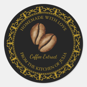 Adesivo Rótulo de Extração de Café Casado da Vintage em Pr