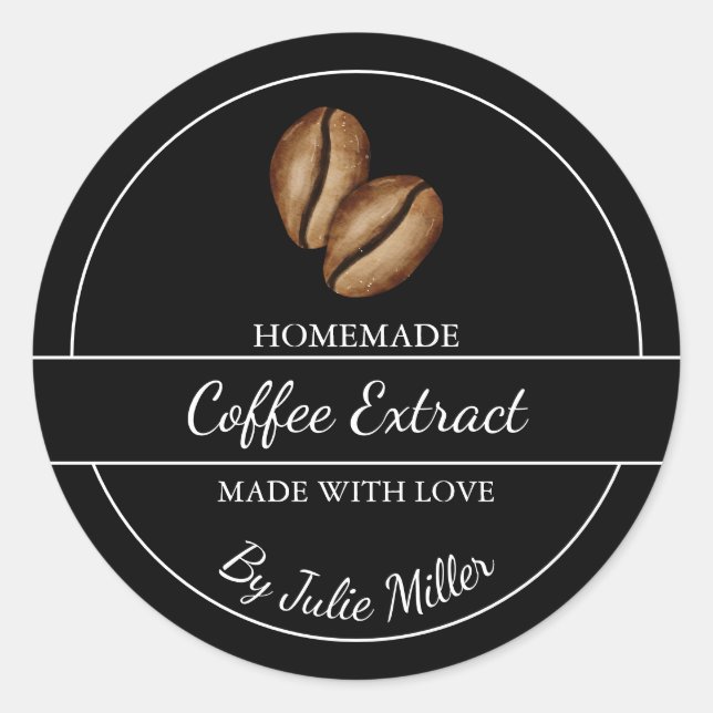 Adesivo Rótulo de Extração de Café Caseiro Simples (Frente)