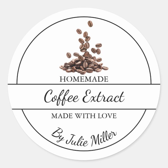 Adesivo Rótulo de Extração de Café Caseiro Simples (Frente)
