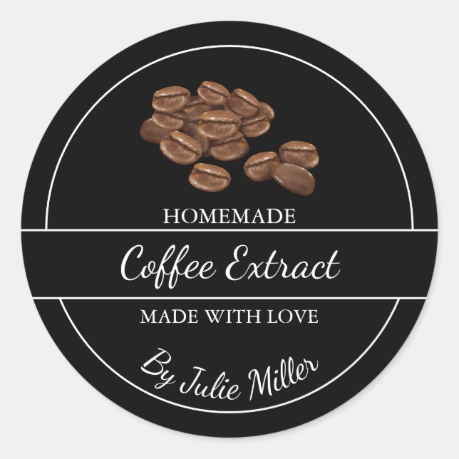 Adesivo Rótulo de Extração de Café Caseiro Simples (Frente)